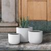imageKante 13quot11quot9quot Dia Pure White Concrete Round Planters Set of 3 Outdoor Indoor Modern Planter Pots Lightweight Weather Resistant Seamless with Drainage HolePure White