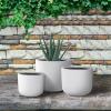 imageKante 13quot11quot9quot Dia Pure White Concrete Round Planters Set of 3 Outdoor Indoor Modern Planter Pots Lightweight Weather Resistant Seamless with Drainage HolePure White