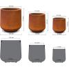 imageKante 153quot116quot82quot Dia Round Concrete Planter Large Outdoor Indoor Planter Pots Containers with Drainage Holes and Rubber Plug for Home Garden Patio Pure WhiteIron Oxide