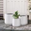 imageKante 153quot116quot82quot Dia Round Concrete Planter Large Outdoor Indoor Planter Pots Containers with Drainage Holes and Rubber Plug for Home Garden Patio Pure WhitePure White