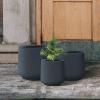 imageKante 153quot116quot82quot Dia Round Concrete Planter Large Outdoor Indoor Planter Pots Containers with Drainage Holes and Rubber Plug for Home Garden Patio Pure WhiteCharcoal