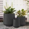 imageKante 153quot116quot82quot Dia Round Concrete Planter Large Outdoor Indoor Planter Pots Containers with Drainage Holes and Rubber Plug for Home Garden Patio Pure WhiteBlack