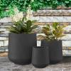 imageKante 153quot116quot82quot Dia Round Concrete Planter Large Outdoor Indoor Planter Pots Containers with Drainage Holes and Rubber Plug for Home Garden Patio Pure WhiteBlack