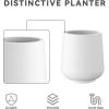 imageKante 153quot116quot82quot Dia Round Concrete Planter Large Outdoor Indoor Planter Pots Containers with Drainage Holes and Rubber Plug for Home Garden Patio Pure WhitePure White