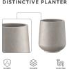 imageKante 153quot116quot82quot Dia Round Concrete Planter Large Outdoor Indoor Planter Pots Containers with Drainage Holes and Rubber Plug for Home Garden Patio Pure WhiteWeathered Concrete