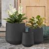 imageKante 153quot116quot82quot Dia Round Concrete Planter Large Outdoor Indoor Planter Pots Containers with Drainage Holes and Rubber Plug for Home Garden Patio Pure WhiteBlack