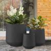imageKante 153quot116quot82quot Dia Round Concrete Planter Large Outdoor Indoor Planter Pots Containers with Drainage Holes and Rubber Plug for Home Garden Patio Pure WhiteBlack