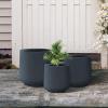 imageKante 153quot116quot82quot Dia Round Concrete Planter Large Outdoor Indoor Planter Pots Containers with Drainage Holes and Rubber Plug for Home Garden Patio Pure WhiteCharcoal