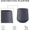 imageKante 153quot116quot82quot Dia Round Concrete Planter Large Outdoor Indoor Planter Pots Containers with Drainage Holes and Rubber Plug for Home Garden Patio Pure WhiteCharcoal