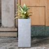 imageKante 203quot H Tall Rectangular Concrete Planter Modern Square Diameter Plant Pot with Drainage Hole and Rubber Plug for Indoor Outdoor Home Patio Garden Pure WhiteSlate Gray