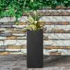 imageKante 203quot H Tall Rectangular Concrete Planter Modern Square Diameter Plant Pot with Drainage Hole and Rubber Plug for Indoor Outdoor Home Patio Garden Pure WhiteBlack