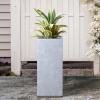 imageKante 203quot H Tall Rectangular Concrete Planter Modern Square Diameter Plant Pot with Drainage Hole and Rubber Plug for Indoor Outdoor Home Patio Garden Pure WhiteSlate Gray