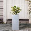 imageKante 203quot H Tall Rectangular Concrete Planter Modern Square Diameter Plant Pot with Drainage Hole and Rubber Plug for Indoor Outdoor Home Patio Garden Pure WhiteSlate Gray