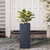 imageKante 203quot H Tall Rectangular Concrete Planter Modern Square Diameter Plant Pot with Drainage Hole and Rubber Plug for Indoor Outdoor Home Patio Garden Pure WhiteCharcoal