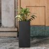 imageKante 203quot H Tall Rectangular Concrete Planter Modern Square Diameter Plant Pot with Drainage Hole and Rubber Plug for Indoor Outdoor Home Patio Garden Pure WhiteBlack