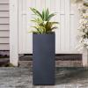 imageKante 203quot H Tall Rectangular Concrete Planter Modern Square Diameter Plant Pot with Drainage Hole and Rubber Plug for Indoor Outdoor Home Patio Garden Pure WhiteCharcoal