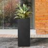 imageKante 203quot H Tall Rectangular Concrete Planter Modern Square Diameter Plant Pot with Drainage Hole and Rubber Plug for Indoor Outdoor Home Patio Garden Pure WhiteBlack