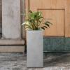 imageKante 203quot H Tall Rectangular Concrete Planter Modern Square Diameter Plant Pot with Drainage Hole and Rubber Plug for Indoor Outdoor Home Patio Garden Pure WhiteNatural Concrete