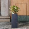 imageKante 203quot H Tall Rectangular Concrete Planter Modern Square Diameter Plant Pot with Drainage Hole and Rubber Plug for Indoor Outdoor Home Patio Garden Pure WhiteCharcoal