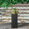 imageKante 203quot H Tall Rectangular Concrete Planter Modern Square Diameter Plant Pot with Drainage Hole and Rubber Plug for Indoor Outdoor Home Patio Garden Pure WhiteBlack