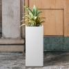 imageKante 203quot H Tall Rectangular Concrete Planter Modern Square Diameter Plant Pot with Drainage Hole and Rubber Plug for Indoor Outdoor Home Patio Garden Pure WhitePure White