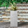imageKante 203quot H Tall Rectangular Concrete Planter Modern Square Diameter Plant Pot with Drainage Hole and Rubber Plug for Indoor Outdoor Home Patio Garden Pure WhiteNatural Concrete
