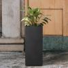imageKante 203quot H Tall Rectangular Concrete Planter Modern Square Diameter Plant Pot with Drainage Hole and Rubber Plug for Indoor Outdoor Home Patio Garden Pure WhiteBlack