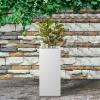 imageKante 203quot H Tall Rectangular Concrete Planter Modern Square Diameter Plant Pot with Drainage Hole and Rubber Plug for Indoor Outdoor Home Patio Garden Pure WhitePure White