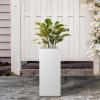 imageKante 203quot H Tall Rectangular Concrete Planter Modern Square Diameter Plant Pot with Drainage Hole and Rubber Plug for Indoor Outdoor Home Patio Garden Pure WhitePure White