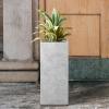 imageKante 203quot H Tall Rectangular Concrete Planter Modern Square Diameter Plant Pot with Drainage Hole and Rubber Plug for Indoor Outdoor Home Patio Garden Pure WhiteNatural Concrete