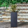 imageKante 203quot H Tall Rectangular Concrete Planter Modern Square Diameter Plant Pot with Drainage Hole and Rubber Plug for Indoor Outdoor Home Patio Garden Pure WhiteCharcoal