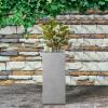 imageKante 203quot H Tall Rectangular Concrete Planter Modern Square Diameter Plant Pot with Drainage Hole and Rubber Plug for Indoor Outdoor Home Patio Garden Pure WhiteNatural Concrete