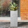 imageKante 203quot H Tall Rectangular Concrete Planter Modern Square Diameter Plant Pot with Drainage Hole and Rubber Plug for Indoor Outdoor Home Patio Garden Pure WhiteNatural Concrete