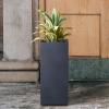 imageKante 203quot H Tall Rectangular Concrete Planter Modern Square Diameter Plant Pot with Drainage Hole and Rubber Plug for Indoor Outdoor Home Patio Garden Pure WhiteCharcoal