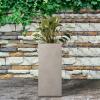 imageKante 203quot H Tall Rectangular Concrete Planter Modern Square Diameter Plant Pot with Drainage Hole and Rubber Plug for Indoor Outdoor Home Patio Garden Pure WhiteWeathered Concrete