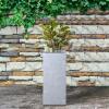 imageKante 203quot H Tall Rectangular Concrete Planter Modern Square Diameter Plant Pot with Drainage Hole and Rubber Plug for Indoor Outdoor Home Patio Garden Pure WhiteSlate Gray