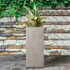 imageKante 203quot H Tall Rectangular Concrete Planter Modern Square Diameter Plant Pot with Drainage Hole and Rubber Plug for Indoor Outdoor Home Patio Garden Pure WhiteWeathered Concrete