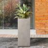 imageKante 203quot H Tall Rectangular Concrete Planter Modern Square Diameter Plant Pot with Drainage Hole and Rubber Plug for Indoor Outdoor Home Patio Garden Pure WhiteWeathered Concrete