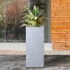 imageKante 203quot H Tall Rectangular Concrete Planter Modern Square Diameter Plant Pot with Drainage Hole and Rubber Plug for Indoor Outdoor Home Patio Garden Pure WhiteSlate Gray