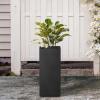 imageKante 203quot H Tall Rectangular Concrete Planter Modern Square Diameter Plant Pot with Drainage Hole and Rubber Plug for Indoor Outdoor Home Patio Garden Pure WhiteBlack