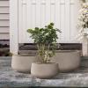imageKante 216quot169quotand 125quot Dia Round Pure White Elegant Planters Set of 3 Outdoor Indoor Garden Plant Pot with Drainage Hole and Rubber Plug for Home ampamp PatioWeathered Concrete