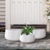 imageKante 216quot169quotand 125quot Dia Round Pure White Elegant Planters Set of 3 Outdoor Indoor Garden Plant Pot with Drainage Hole and Rubber Plug for Home ampamp PatioPure White