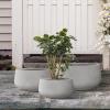 imageKante 216quot169quotand 125quot Dia Round Pure White Elegant Planters Set of 3 Outdoor Indoor Garden Plant Pot with Drainage Hole and Rubber Plug for Home ampamp PatioNatural Concrete