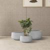 imageKante 216quot169quotand 125quot Dia Round Pure White Elegant Planters Set of 3 Outdoor Indoor Garden Plant Pot with Drainage Hole and Rubber Plug for Home ampamp PatioNatural Concrete