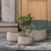 imageKante 216quot169quotand 125quot Dia Round Pure White Elegant Planters Set of 3 Outdoor Indoor Garden Plant Pot with Drainage Hole and Rubber Plug for Home ampamp PatioWeathered Concrete