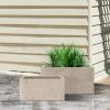 imageKante 232quot L Long Rectangular Concrete Planter Large Outdoor Indoor Garden Pots with Drainage Hole and Rubber Plug Pure WhiteBuff Concrete