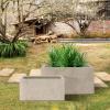 imageKante 232quot L Long Rectangular Concrete Planter Large Outdoor Indoor Garden Pots with Drainage Hole and Rubber Plug Pure WhiteBuff Concrete