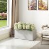 imageKante 232quot L Long Rectangular Concrete Planter Large Outdoor Indoor Garden Pots with Drainage Hole and Rubber Plug Pure WhiteBuff Concrete