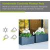 imageKante 232quot L Long Rectangular Concrete Planter Large Outdoor Indoor Garden Pots with Drainage Hole and Rubber Plug Pure WhiteCharcoal
