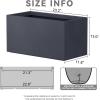 imageKante 232quot L Long Rectangular Concrete Planter Large Outdoor Indoor Garden Pots with Drainage Hole and Rubber Plug Pure WhiteCharcoal